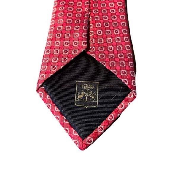 Corneliani 60 x 3.25 Red Squares Silk Made In Italy Neck Tie - Picture 2 of 3